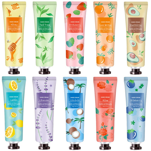 10 Pack Hand Cream – Natural Plant Fragrance, Moisturizing for Dry Cracked Hands