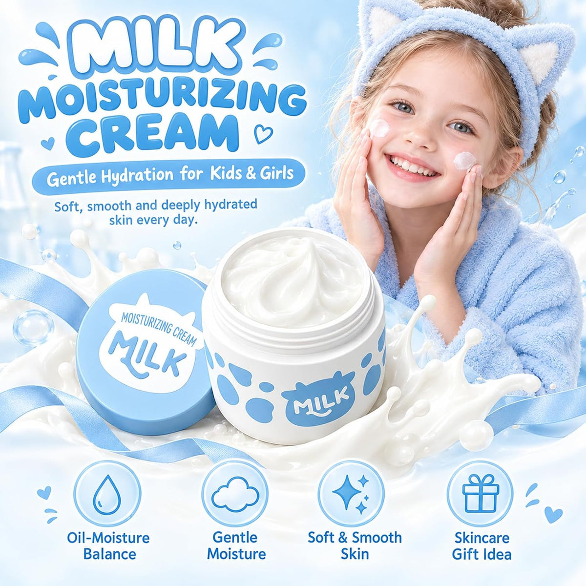 Milk Moisturizer for Kids & Teens – Hydrating, Lightweight Daily Cream